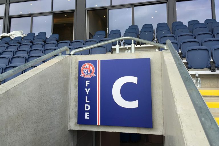 AFC Fylde - seating wayfinding sign