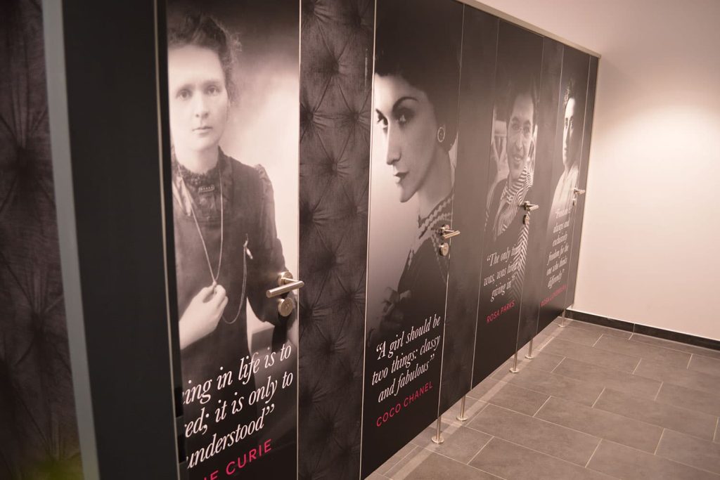 Ao.com - branding project - changing room doors digitally printed wallpaper.
