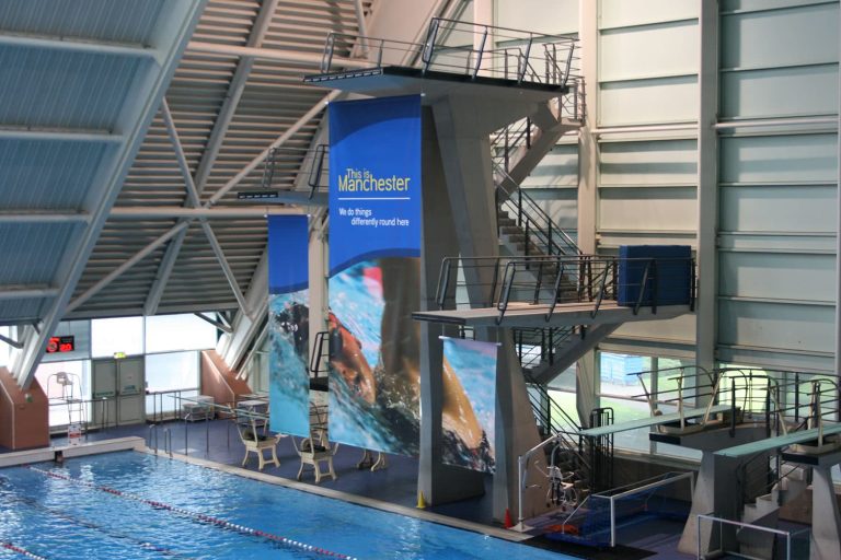 Aquatic Centre Training Camp Manchester event branding