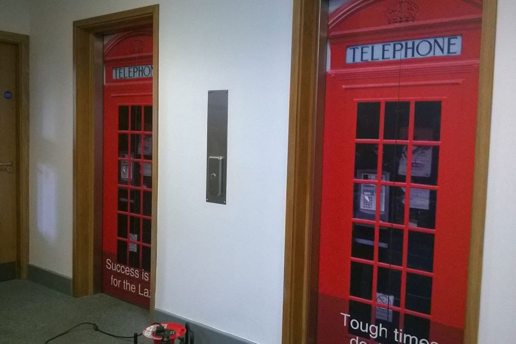 Asons - lift doors full colour digitally printed graphics