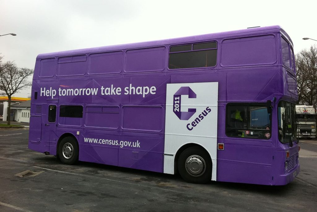 Census - full bus wrap in digitally printed graphics