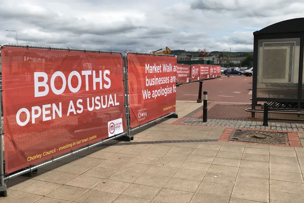 Chorley Council - mesh banners for Heras fencing