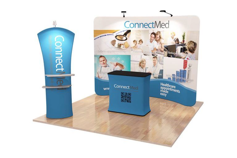 Connect Me - pop group tension fabric 10ft booth display centre