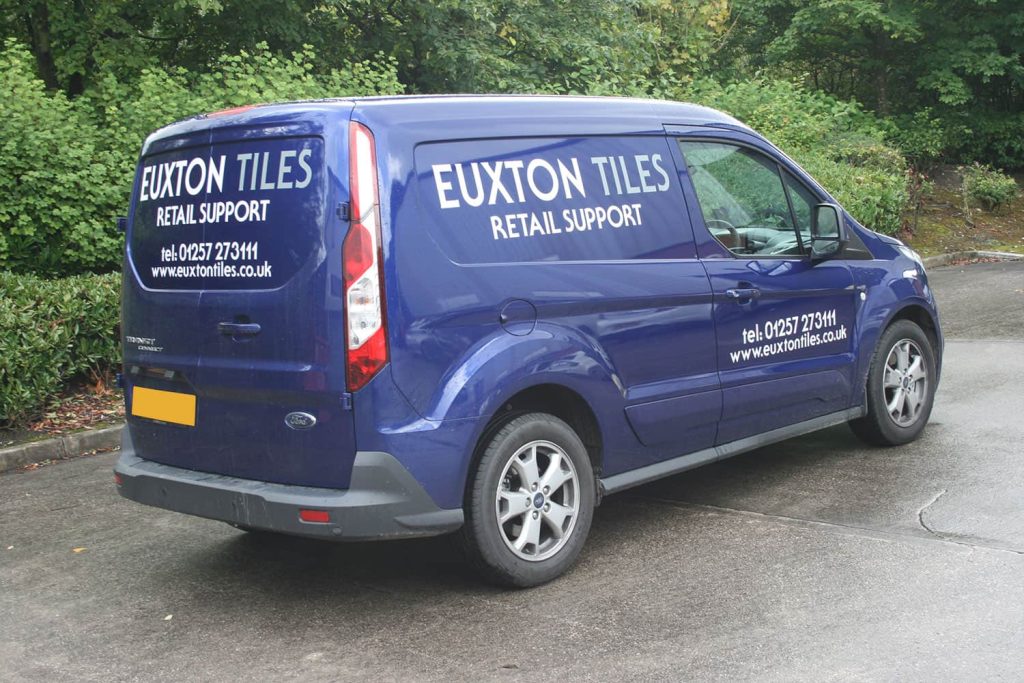 Euxton Tiles - cut vinyl vehicle graphics.