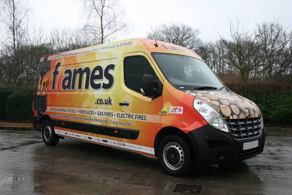 Flames - full colour digitally printed van wrap