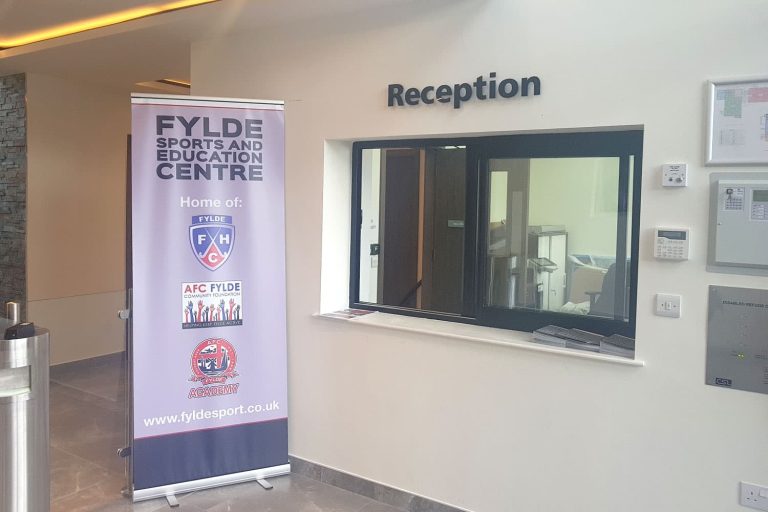 Fylde Sports and Education Centre - full colour digitally printed PVC pop-up-banner.
