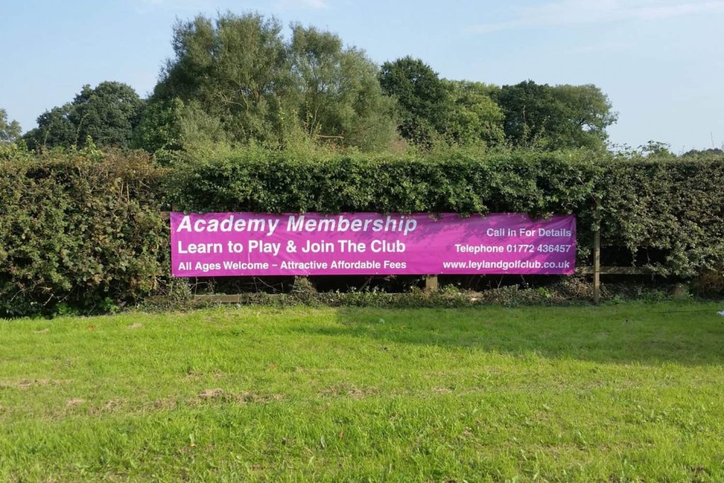 Leyland Golf Club Membership - full colour digitally printed one-sided PVC banner.
