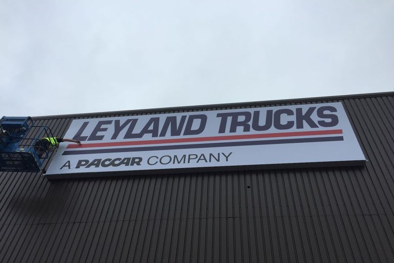 Leyland Trucks - flex face light box led illuminated digitally printed skin