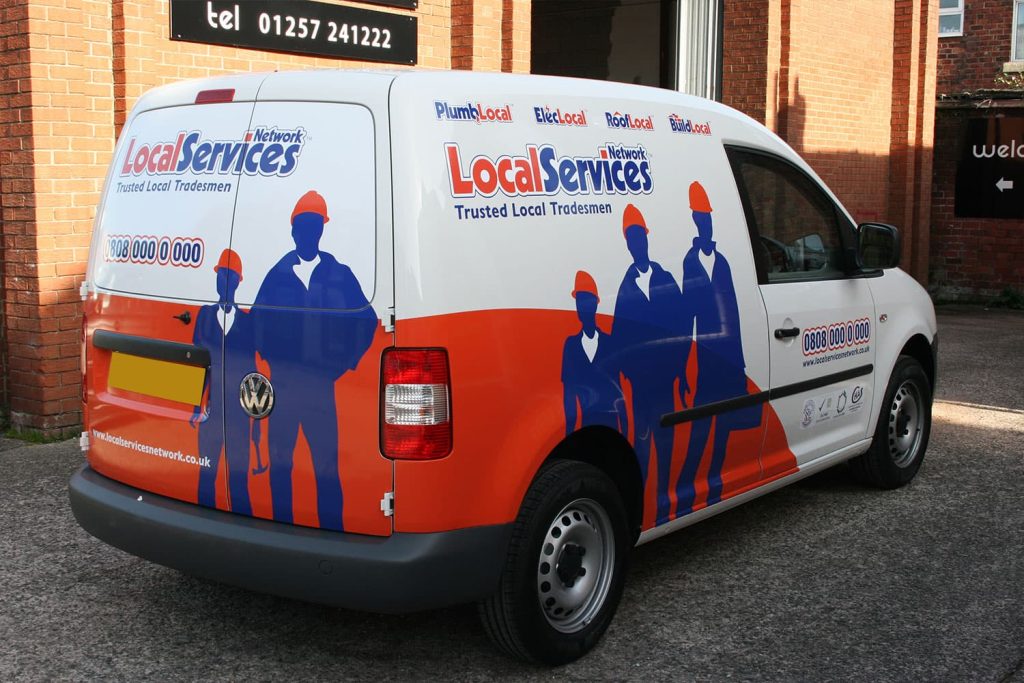 Local Services - contour cut vinyl digitally printed vehicle graphics.