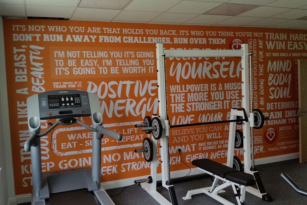 Love Energy Savings - gym digitally printed wallpaper