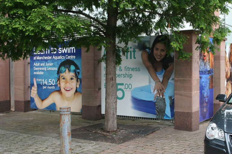Manchester Aquatics Centre - hoarding boards