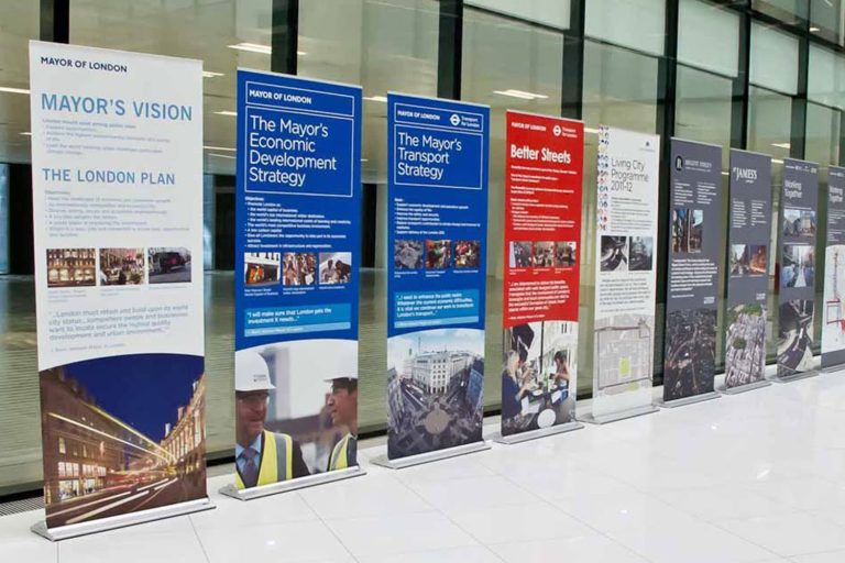 Mayors of London collection - full colour digitally printed PVC pop-up-banners