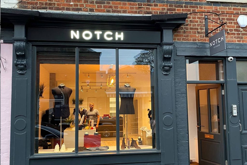 Notch - stand-off letters shop sign.