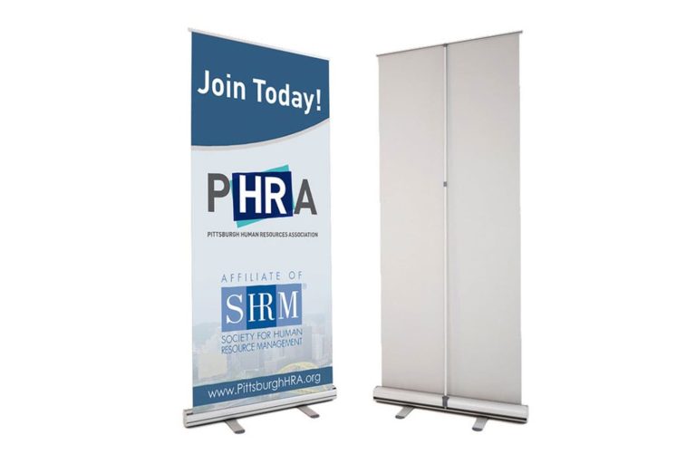 PHRA - full colour digitally printed PVC pop-up-banner