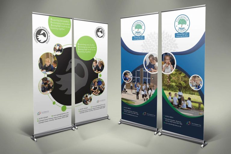 Primary School - full colour digitally printed PVC pop-up-banners