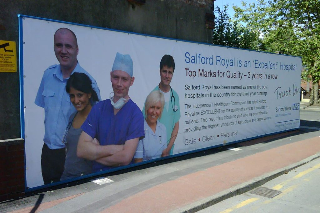 Salford Royal NHS - PVC full colour digitally printed banner.